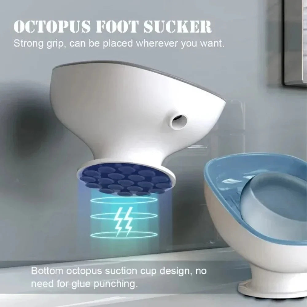 1pc Super Suction Cup Soap Dish Bathroom Portable Soap Dishes Holder Self Draining Soap Box For Bathroom Soap Holder Accessories GLOBGRIP®