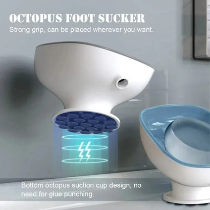 1pc Super Suction Cup Soap Dish Bathroom Portable Soap Dishes Holder Self Draining Soap Box For Bathroom Soap Holder Accessories GLOBGRIP®