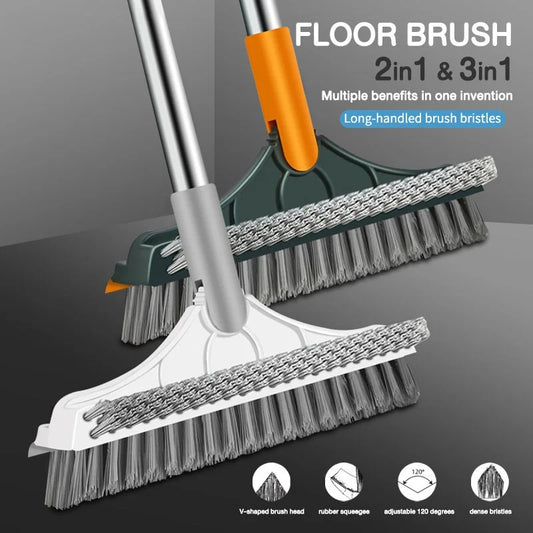 3 In 1 Cleaning Brush Cleaner Brush For Cleaning Bathroom Brush With Long Handle Rotating Floor Brush Crevice Brush GLOBGRIP®