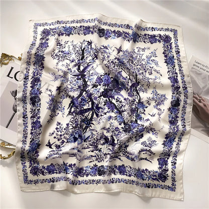 2024 New Fashion 70X70cmPrinted Women's Scarf Pashmina Silk Scarf Square Shawl Decorative Headband Neck Luxury Design Bandana GLOBGRIP®