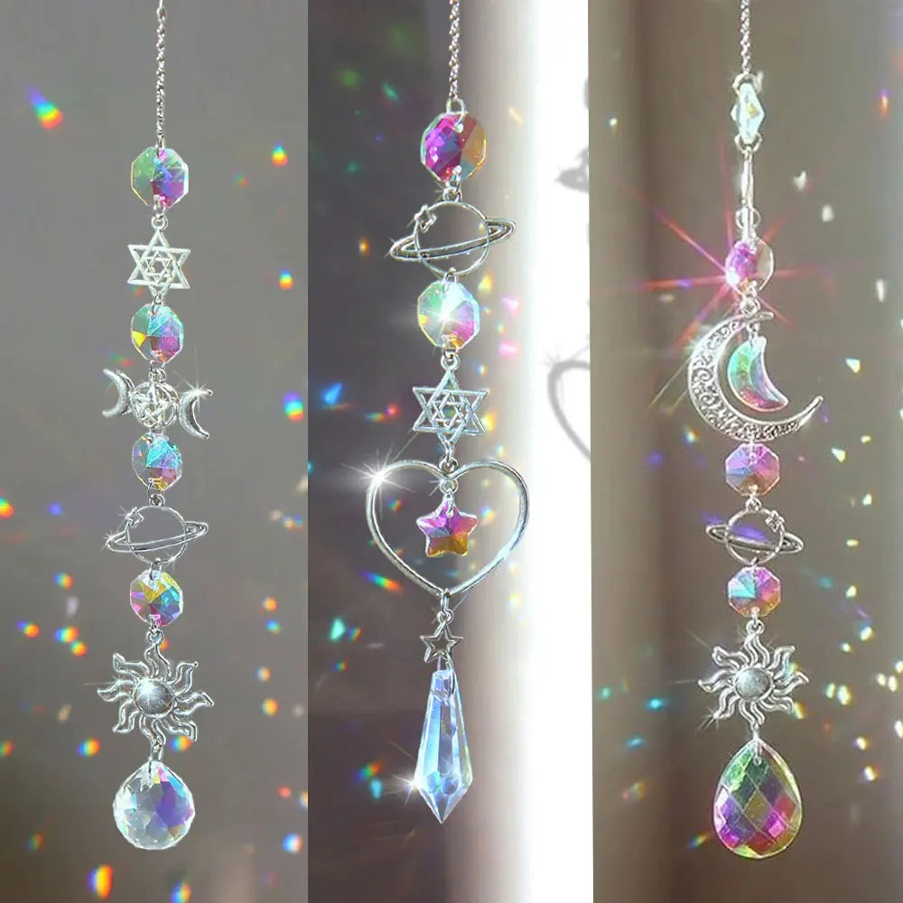 Crystal Wind Chime Rainbow Maker Sun Catcher Dream Catcher Pendant Home Garden Decor Wind Chime, Holiday, Festival, Home Decor, GLOBGRIP®