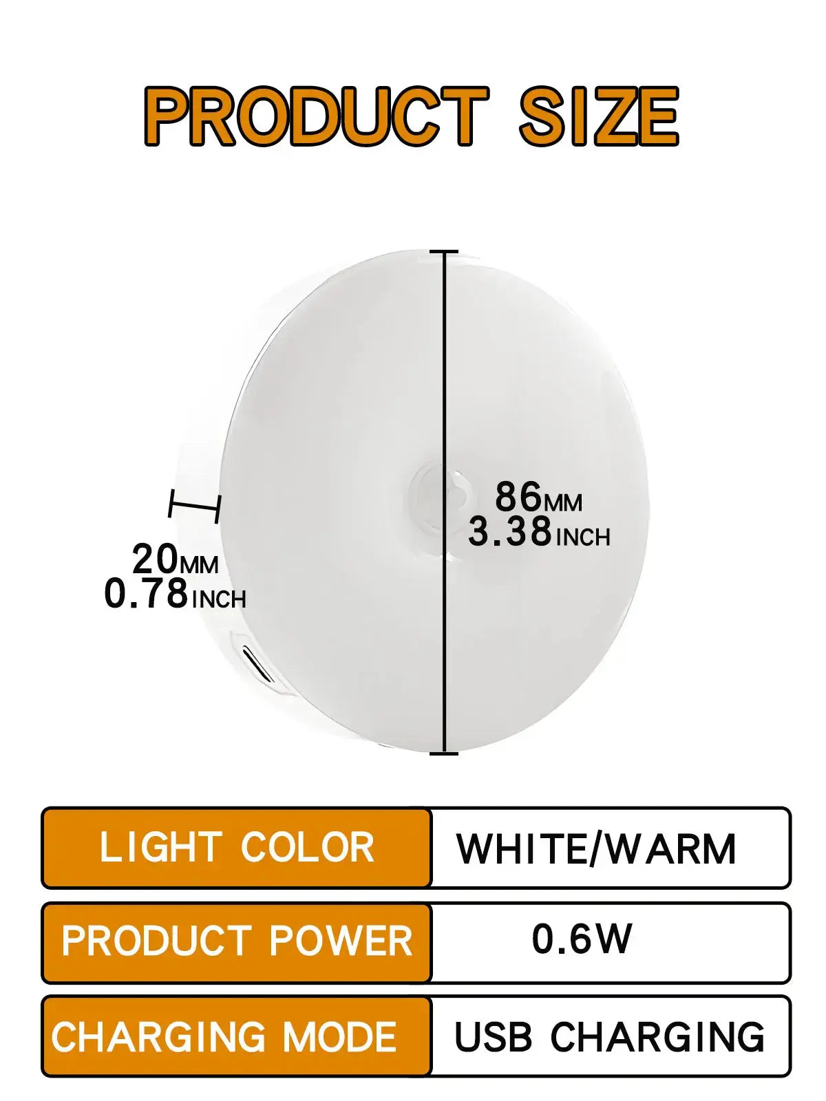 Smart LED night light with human body motion sensor wireless magnetic USB rechargeable


