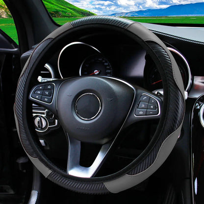 Carbon Fiber Leather Car Steering Wheel Cover GLOBGRIP®