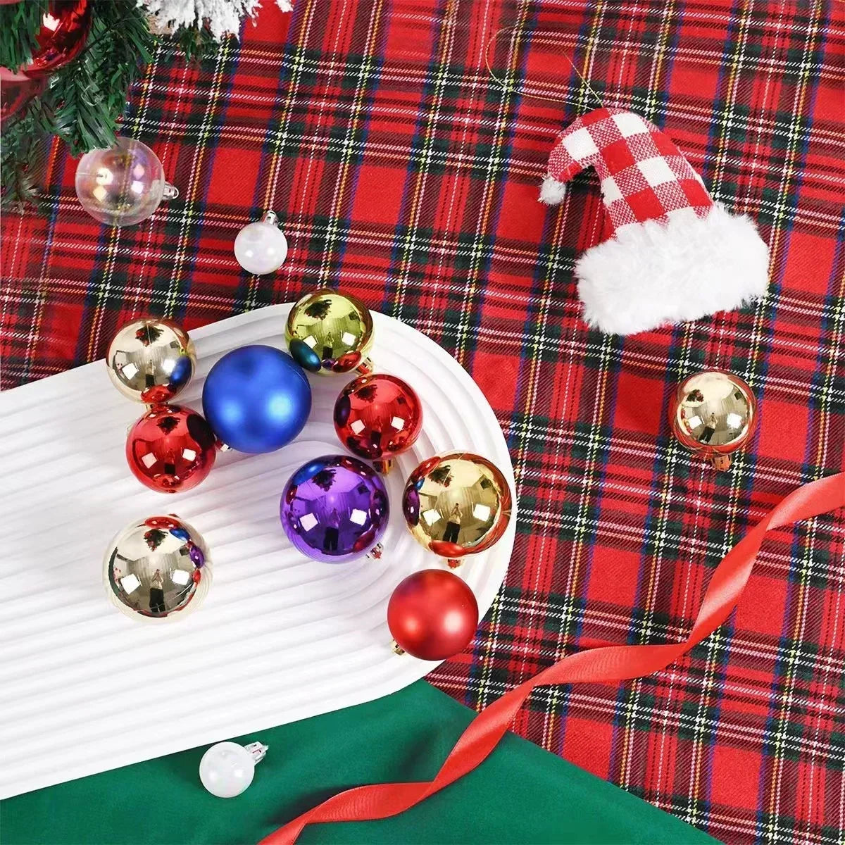 24Pcs 3/4/6CM Christmas Balls Big Ball Christmas Tree Pendant Ornaments for Party Decor 2025 New Year Navidad Gifts Accessory GLOBGRIP®