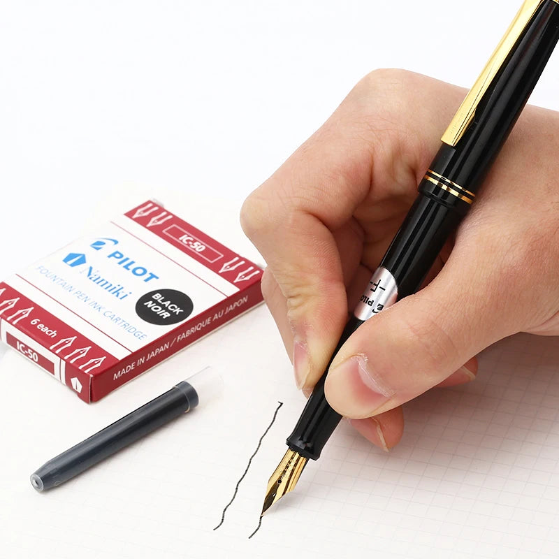 6Pcs/Box Japan Pilot Fountain Pen Ink Bladder IC-50 Waterproof Ink Non-carbon Ink Gall for Smiley Face 78g/88g Fountain Pens GLOBGRIP®