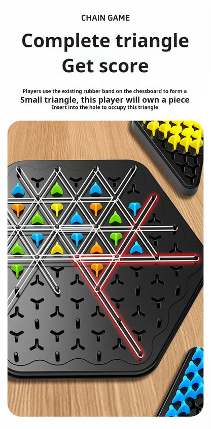 Chain Triangle Chess Game Triggle Rubber Band Game Educational Interactive Game Battle Set For Family Party Gift GLOBGRIP®
