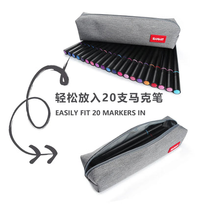 SeamiArt 1pc Small Solid Color Simple Zipper Kawai Pencil Case Mini Pen Bags Papeleria Stationery for School Office Suppliers GLOBGRIP®