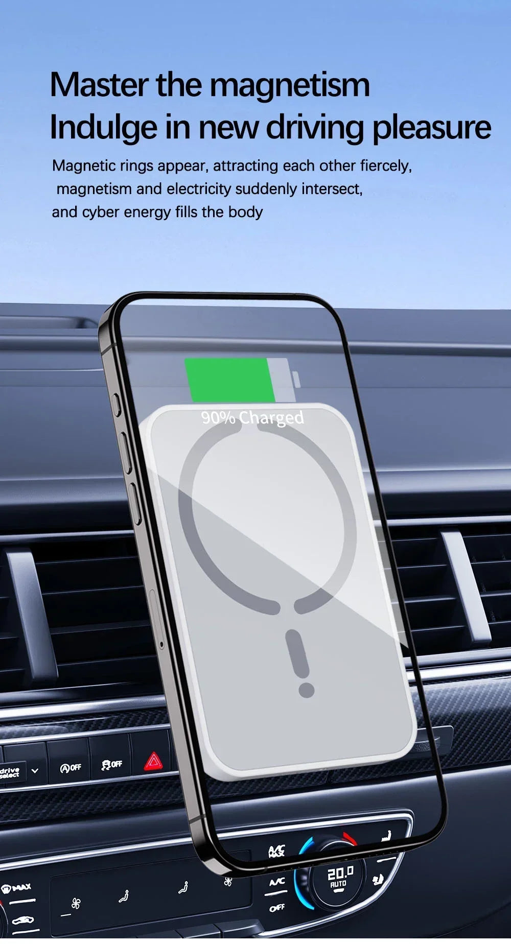 Magnetic Wireless Car Charger – Air Outlet GLOBGRIP®
