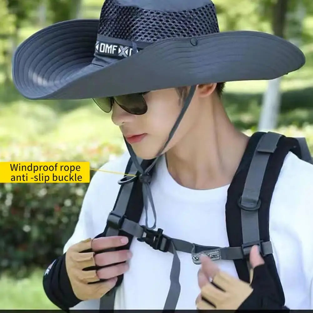 Summer Large Sun Hat Men Women Breathable Fishing Caps Sun UV Protection Mesh Fisherman Hat Hiking Outdoor Beach Cap GLOBGRIP®