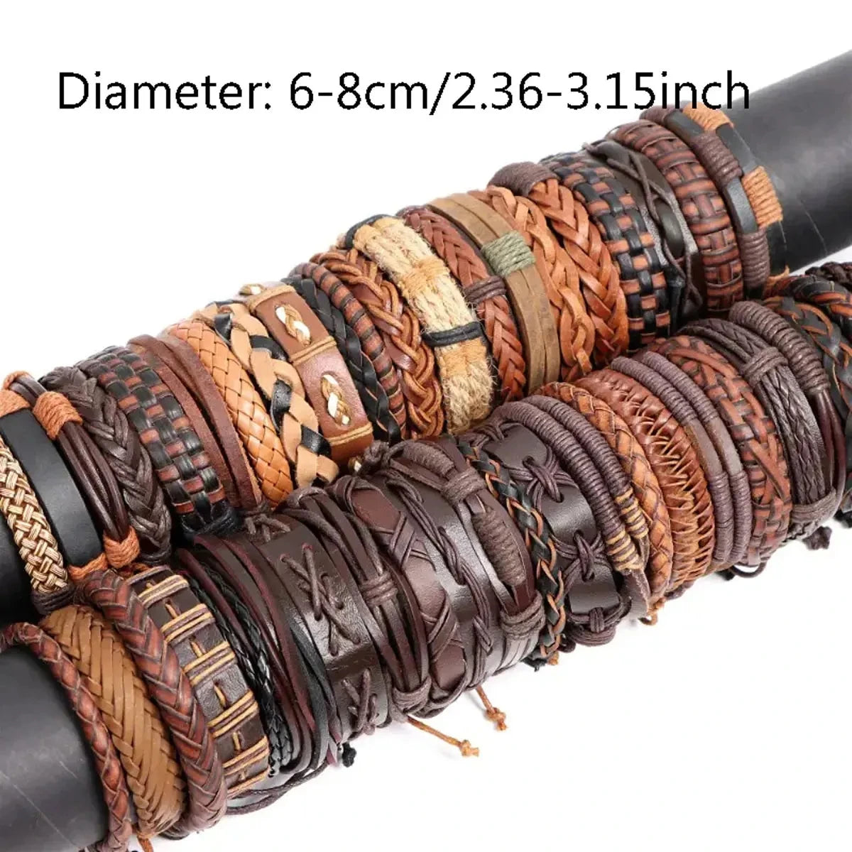 10PCS Random-Style Leather & Alloy Bracelet Set – Unisex GLOBGRIP®