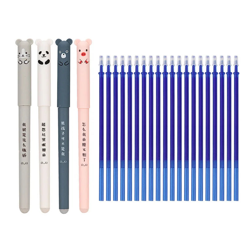 🐻🐷🐱 Kawaii Pig, Bear & Cat Erasable Gel Pen Refills GLOBGRIP®