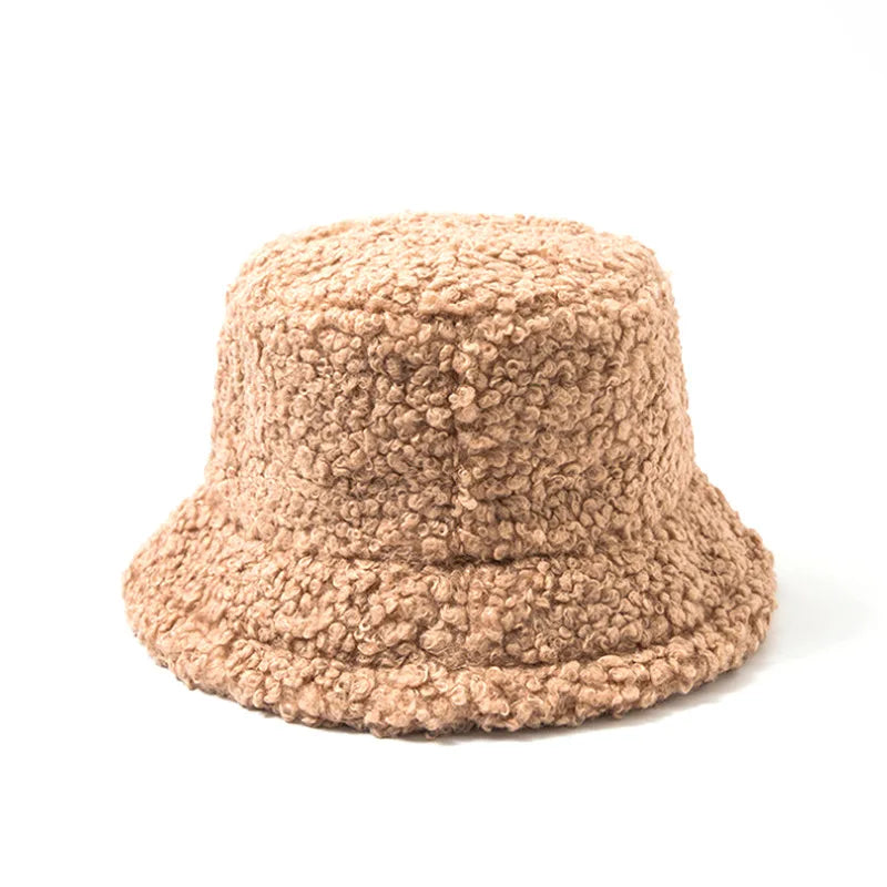 Lambswool Unisex Bucket Hats For Women Men Winter Outdoor Sun Visor Panama Fisherman Cap Letter Embroidered Wholesale Chapeau GLOBGRIP®