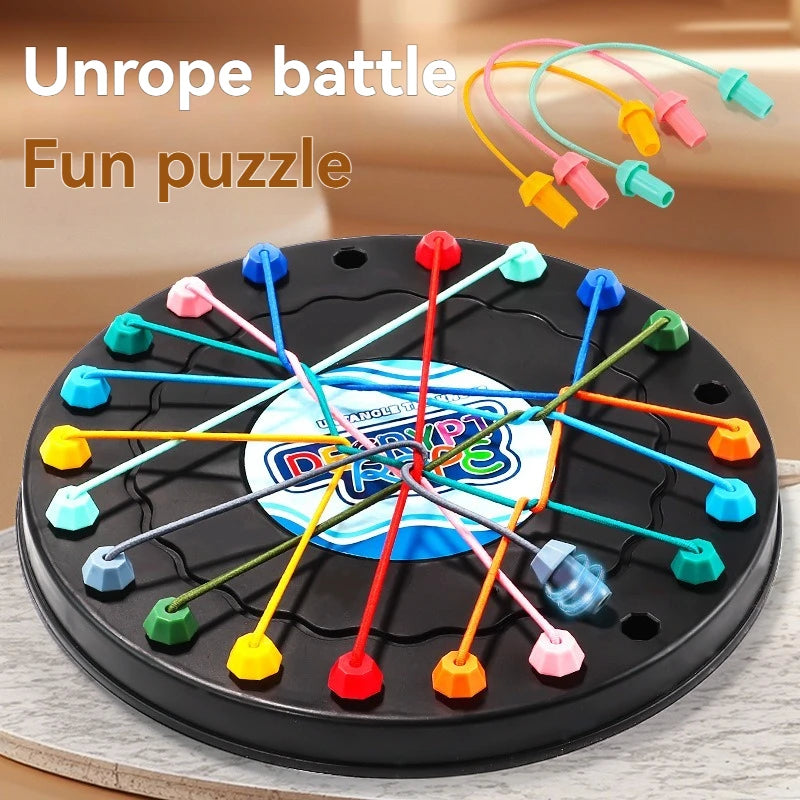New Kid Rope Knots Puzzle  Board Game Color Line Twisted Connected Ropes Logic Thinking Table Game Parent Child Interactive Toy GLOBGRIP®