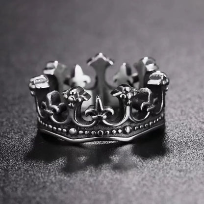 Classic Retro Crown King Ring Personalized Creative Fashion Trend Punk Ring Men and Women Niche Street Party Ring Gift Jewelry GLOBGRIP®