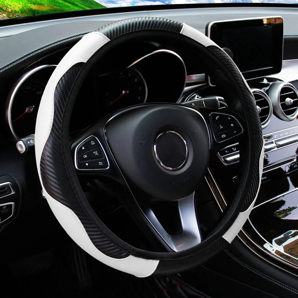 Carbon Fiber Leather Car Steering Wheel Cover GLOBGRIP®