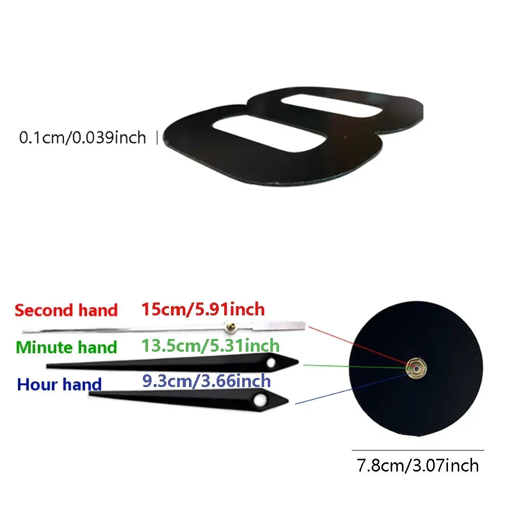 Digital Clock Wall Stickers Needle Decoration Glowing Clocks DIY Bedroom Living Home Quartz Creatives Removable Room Watches GLOBGRIP®