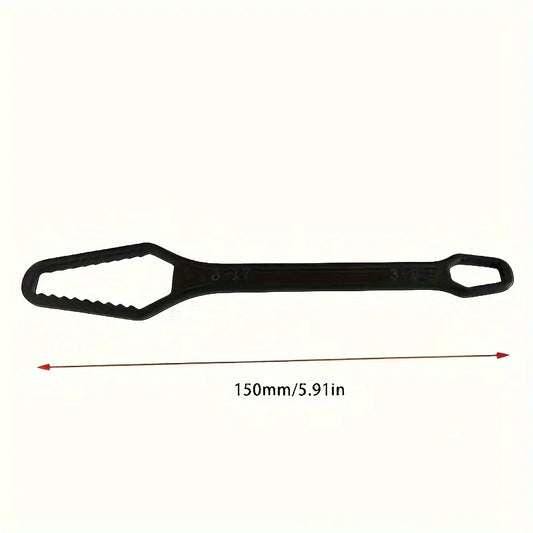 1pc Multi functional black 150mm long T-shaped wrench, adjustable self tightening double head wrench, portable manual tool for a GLOBGRIP®