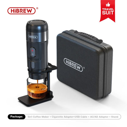 HiBREW Portable Coffee Machine for Car & Home,DC12V  Expresso Coffee Maker Fit Nexpresso Dolce  Pod Capsule  Coffee Powder H4A GLOBGRIP®