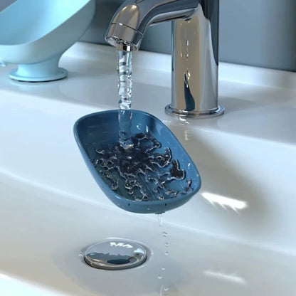 1pc Super Suction Cup Soap Dish Bathroom Portable Soap Dishes Holder Self Draining Soap Box For Bathroom Soap Holder Accessories GLOBGRIP®