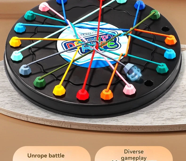 New Kid Rope Knots Puzzle  Board Game Color Line Twisted Connected Ropes Logic Thinking Table Game Parent Child Interactive Toy GLOBGRIP®