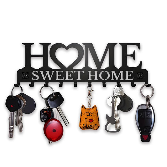 1pc Black Metal Keys Holder Wall Mount Key Holder Sweet Home Design Style Key Rack for Key Hanger With 10 Hooks GLOBGRIP®
