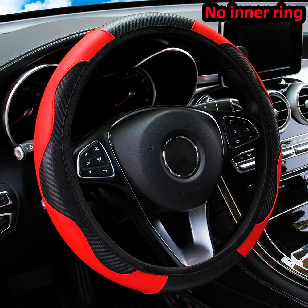 Carbon Fiber Leather Car Steering Wheel Cover GLOBGRIP®