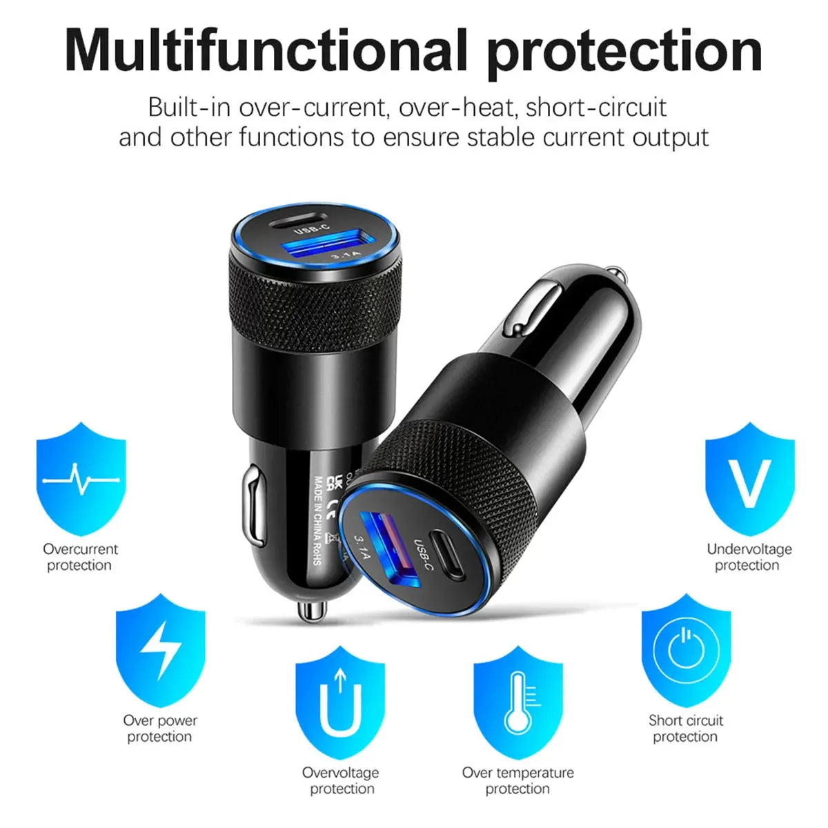 USB Car Charger Type C | Industrial Anti-Slip Solution GLOBGRIP®