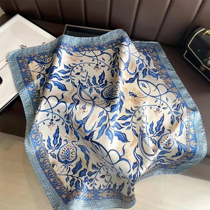 2024 New Fashion 70X70cmPrinted Women's Scarf Pashmina Silk Scarf Square Shawl Decorative Headband Neck Luxury Design Bandana GLOBGRIP®