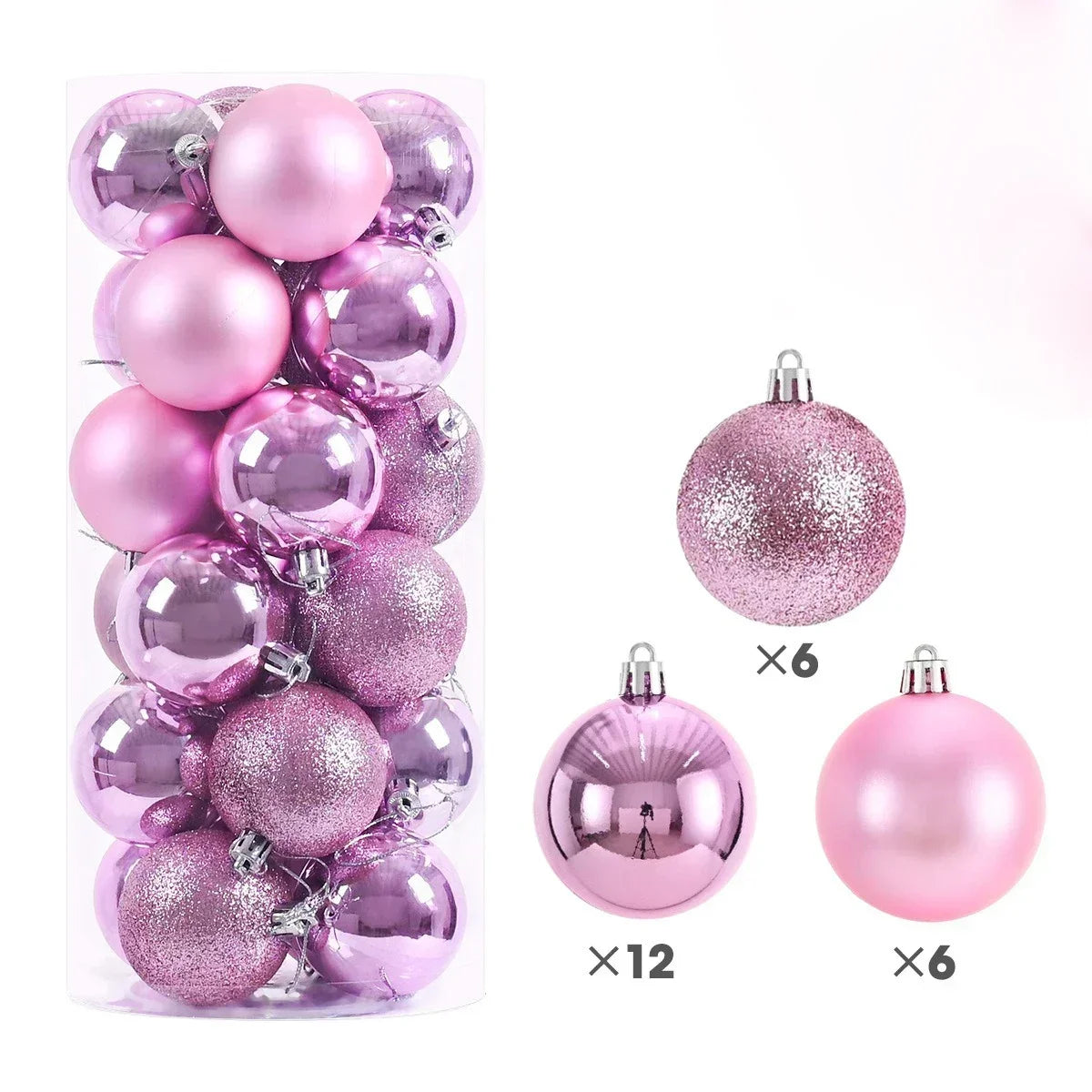 24Pcs 3/4/6CM Christmas Balls Big Ball Christmas Tree Pendant Ornaments for Party Decor 2025 New Year Navidad Gifts Accessory GLOBGRIP®