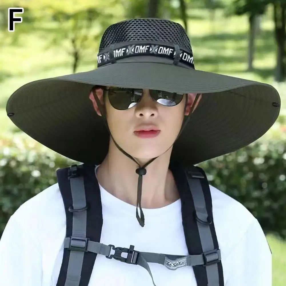 Summer Large Sun Hat Men Women Breathable Fishing Caps Sun UV Protection Mesh Fisherman Hat Hiking Outdoor Beach Cap GLOBGRIP®