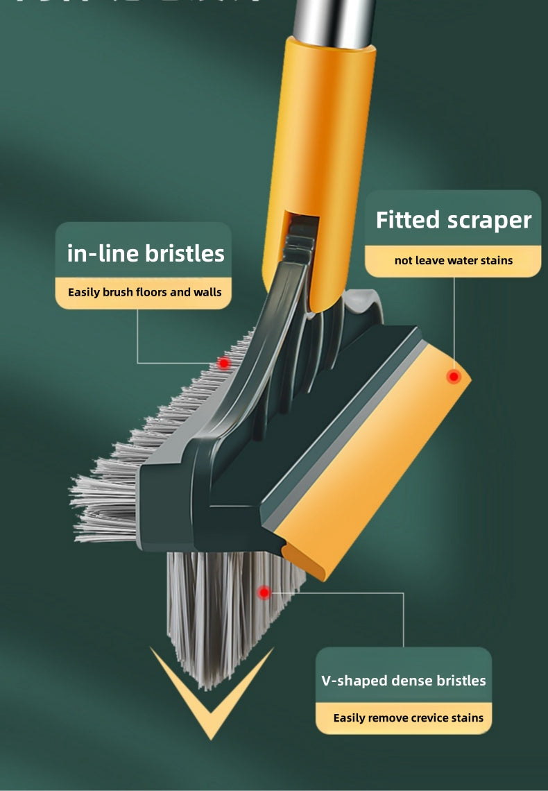 3 In 1 Cleaning Brush Cleaner Brush For Cleaning Bathroom Brush With Long Handle Rotating Floor Brush Crevice Brush GLOBGRIP®