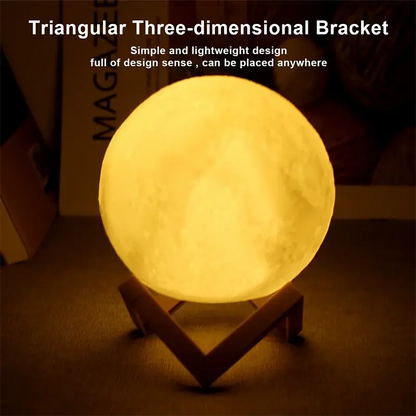 GLOBGRIP Book Light LED Moon Galaxy Night Light with triangular three-dimensional wooden bracket