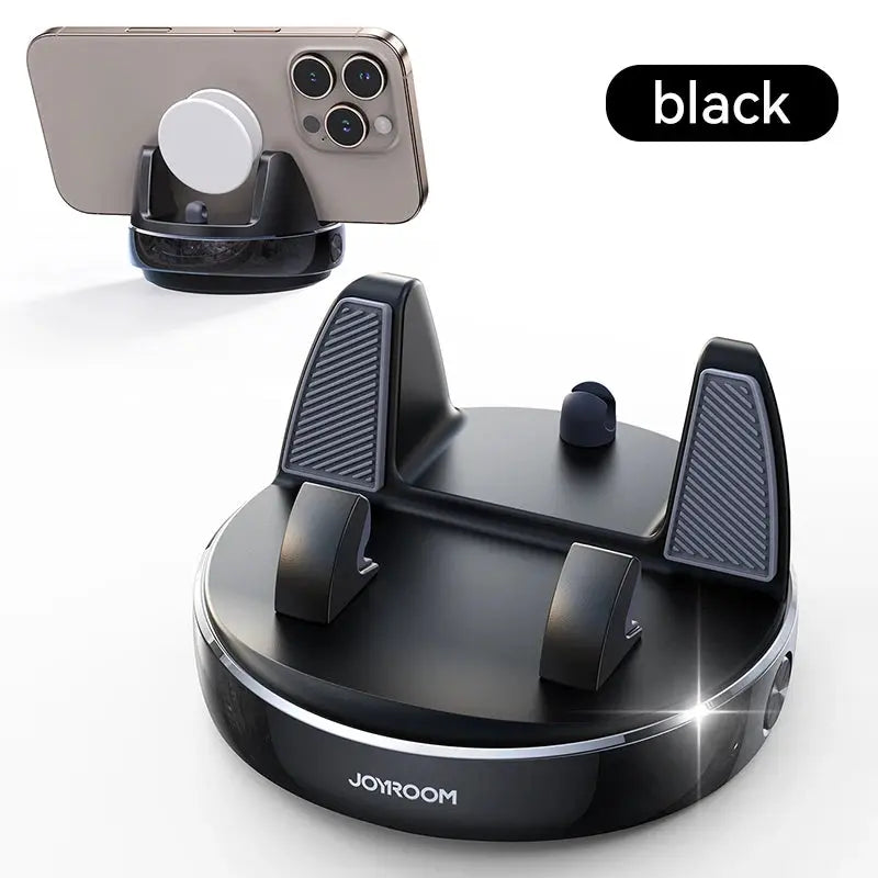 Black JOYROOM 360 degree phone holder compatible with various smartphone sizes