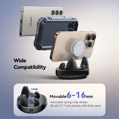 GLOBGRIP 360 degree phone holder with wide compatibility fits phones 4.7 to 7 inches with thick cases