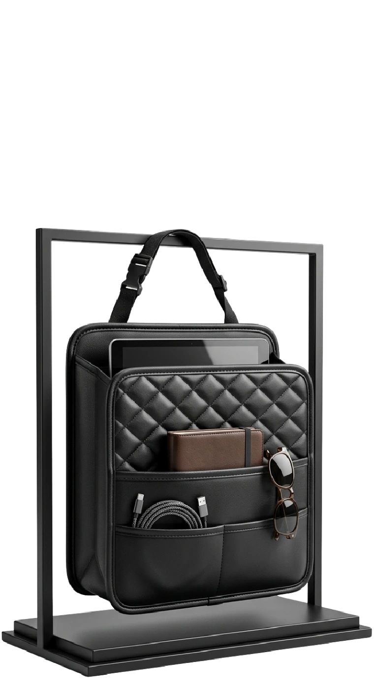 Driver enjoying innovative car accessories for safer and more organized journeys