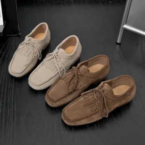 AIYUQI 2025 Women's Loafers Cow Suede Square Toe Flat Shoes For Women Large Size Shallow Mouth Soft Sole Female Moccasins