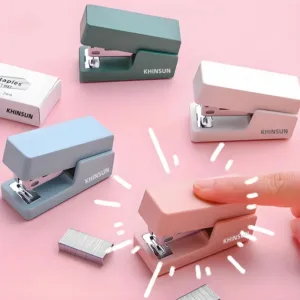 KHINSUN Mini Stapler Set Portable Color Paper Binding Machine Use 24/6 26/6 Staples Fashion kawai Stationery Office Supplies