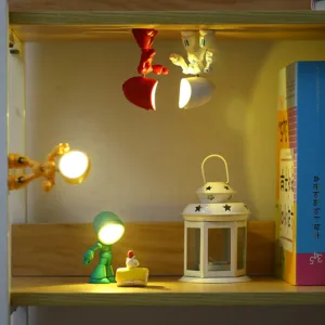 Mini LED Robot Desk Lamp Night Light Bedroom Living Room Reading Light Decorative Eye Protection Adjustable 360 ° Bedlight