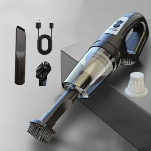 Portable Cordless Car Vacuum USB Recharge Handheld Vacuum Powerful Suction Cleaner For Car Household Office Pet Hair Cleaning